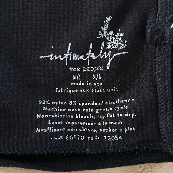 intimately by Free People Black Ribbed Cutout bralette Size M/L - Picture 5 of 5